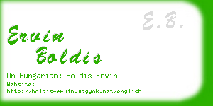 ervin boldis business card